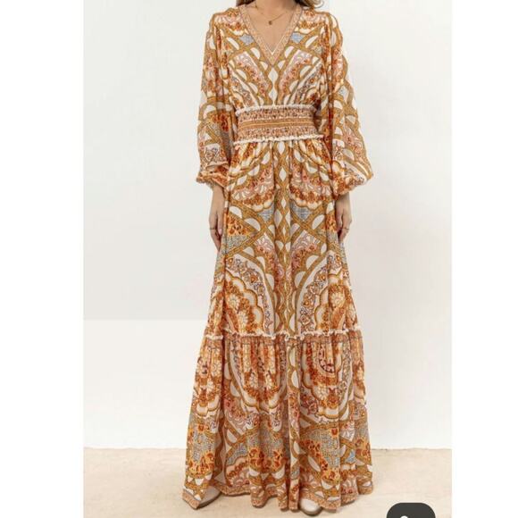 Bohme Astoria Boho Maxi Dress Size Small Goddess - Picture 8 of 8